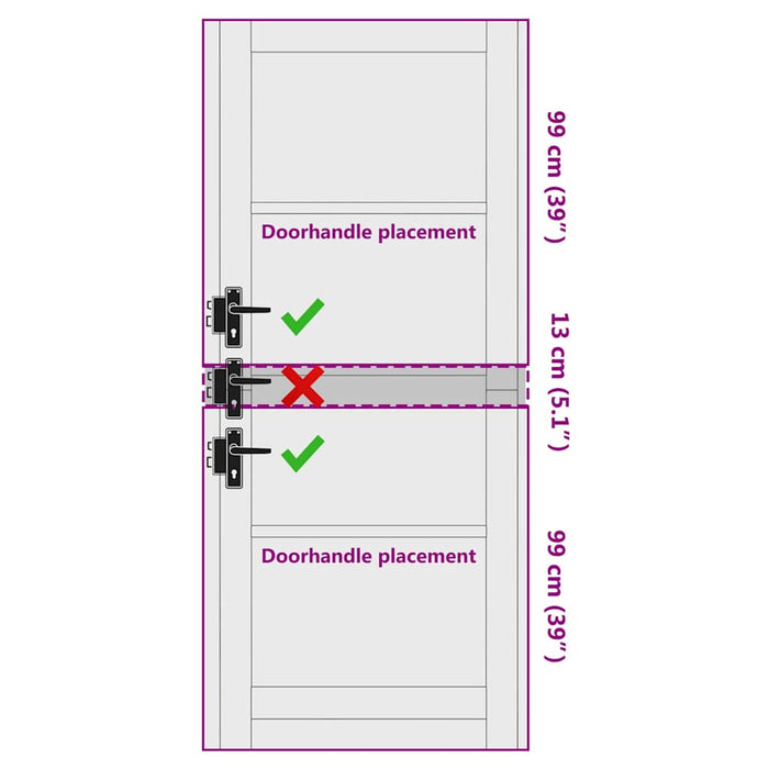 Porta Interna 'ORKDAL'86x211x4 cm in Legno Solido di Pino 4102673