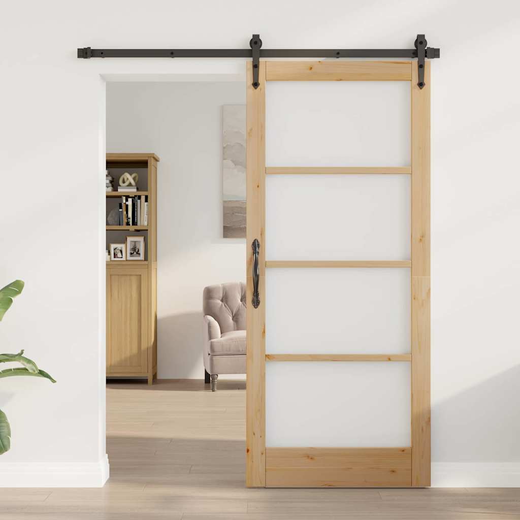 porta interna  con vetro "ORKDAL" 86x198,5x4 cm in legno massello di pino 4102699