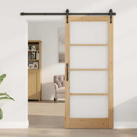 porta interna  con vetro "ORKDAL" 86x198,5x4 cm in legno massello di pino 4102699