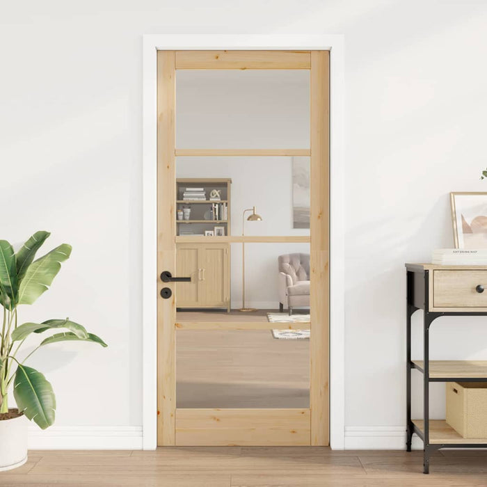 porta interna  con vetro "ORKDAL" 86x198,5x4 cm in legno massello di pino 4102699