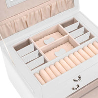 Portagioie a 3 Strati con Specchio Bloccabile-Portagioie Specchiato 26x18x17,5 cm