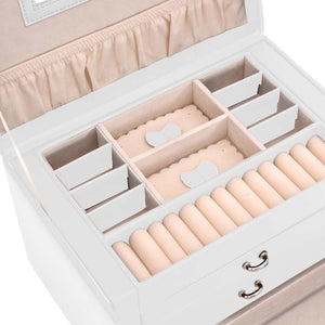 Portagioie a 3 Strati con Specchio Bloccabile 26x18x17,5 cm 4103558