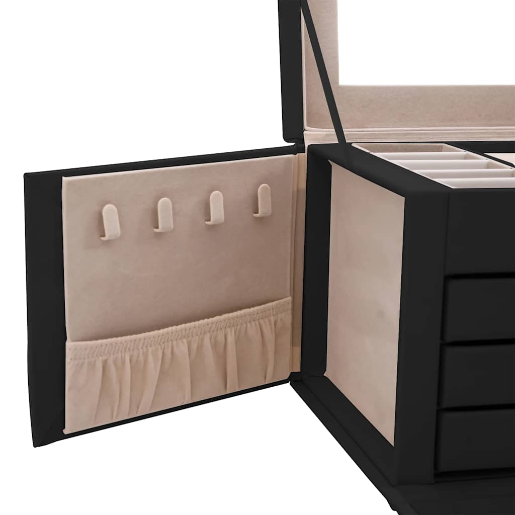 Portagioie a 4 Strati con Specchio Bloccabile 22,5x17,5x16,5 cm