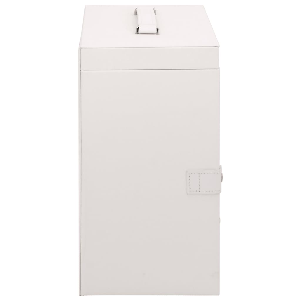 Portagioie a 5 Strati con Specchio Chiudibile a Chiave Bianco