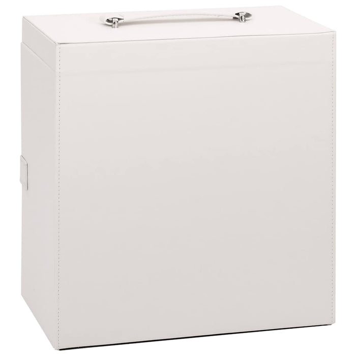 Portagioie a 5 Strati con Specchio Chiudibile a Chiave-Portagioie Specchiato Bianco