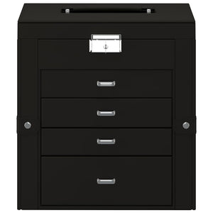 Portagioie a 5 Strati con Specchio Chiudibile a Specchio Nero