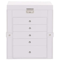 Portagioie a 6 Strati con Specchio Chiudibile a Chiave Bianco 4103564