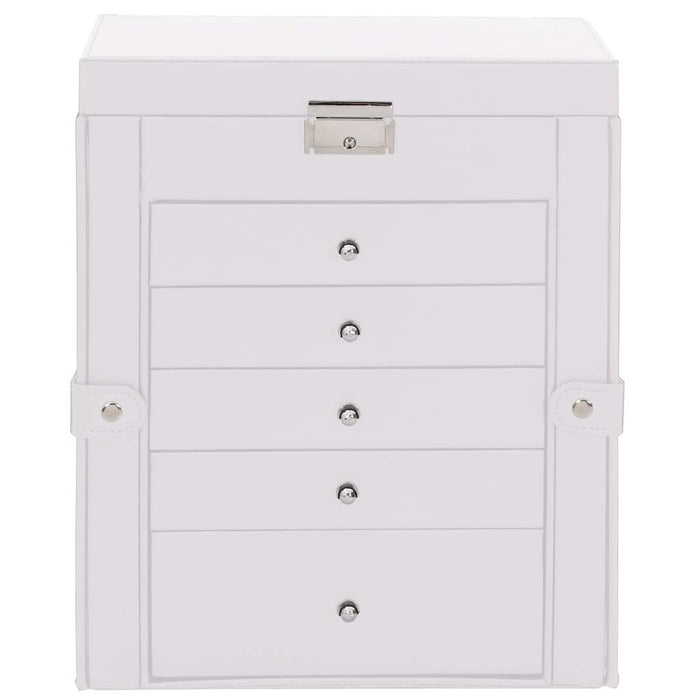 Portagioie a 6 Strati con Specchio Chiudibile a Chiave Bianco 4103564