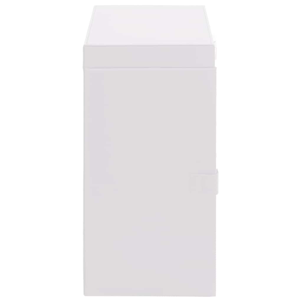 Portagioie a 6 Strati con Specchio Chiudibile a Chiave-Portagioie Specchiato Bianco