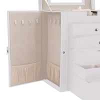 Portagioie a 6 Strati con Specchio Chiudibile a Chiave Bianco 4103564