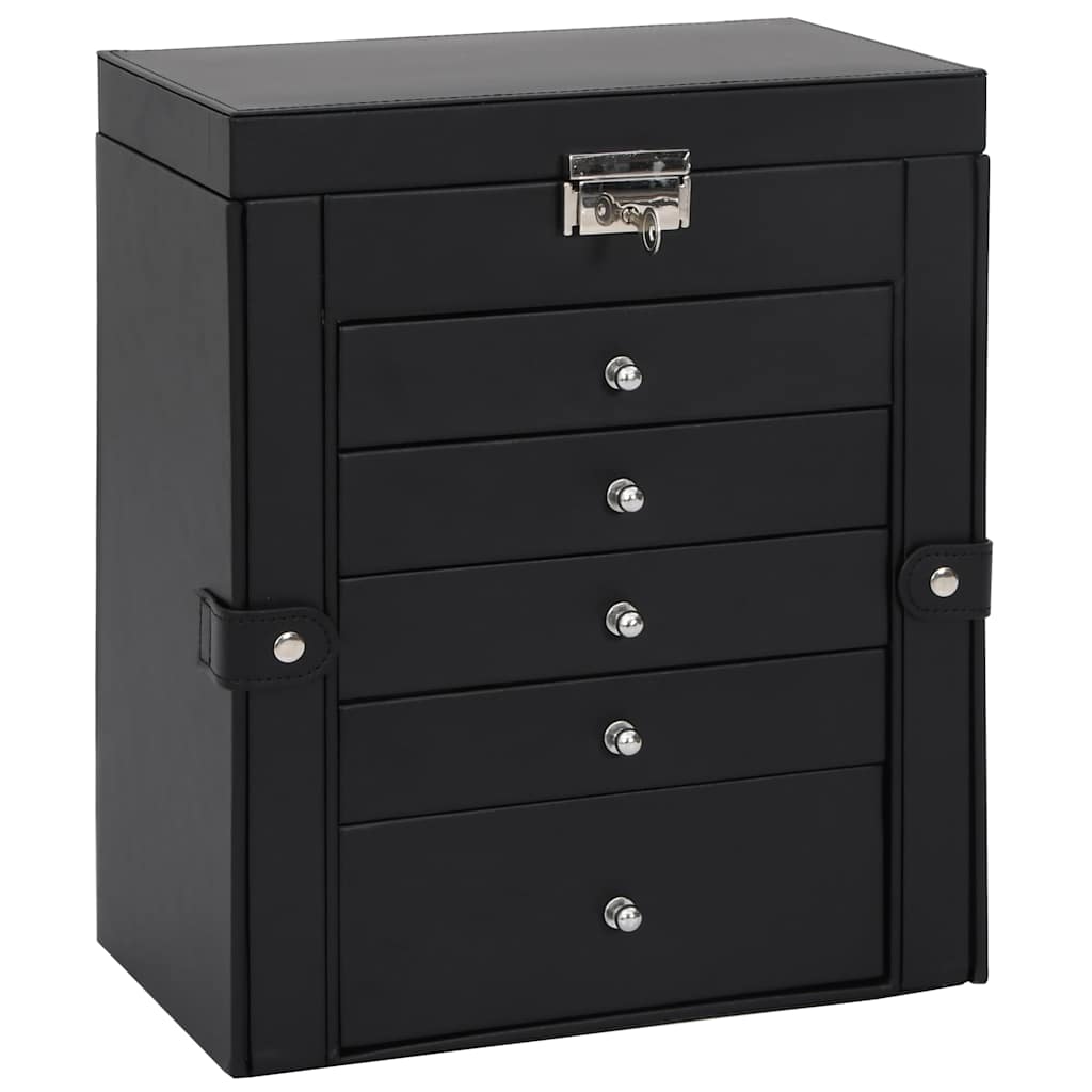 vidaXL Portagioie a 6 Strati con Specchio Chiudibile a Specchio Nero