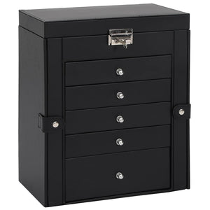 vidaXL Portagioie a 6 Strati con Specchio Chiudibile a Specchio Nero