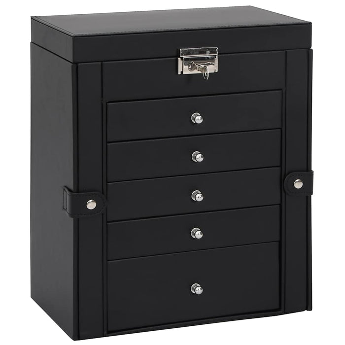 vidaXL Portagioie a 6 Strati con Specchio Chiudibile a Specchio Nero