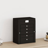 vidaXL Portagioie a 6 Strati con Specchio Chiudibile a Specchio Nero