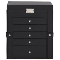 Portagioie a 6 Strati con Specchio Chiudibile a Specchio Nero 4103565