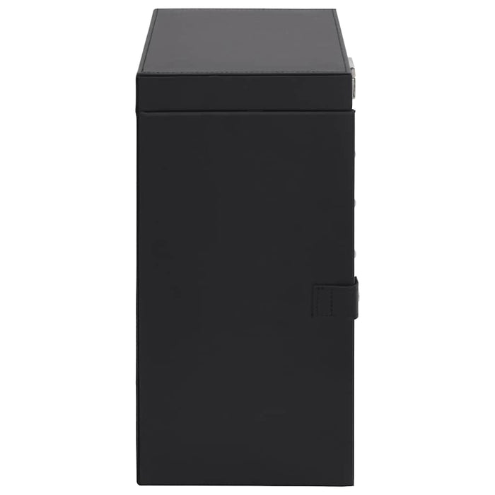 Portagioie a 6 Strati con Specchio Chiudibile a Specchio-Portagioie Specchiato Nero