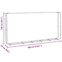 vidaXL Rastrelliera per Legna 300x25x150 cm in Acciaio Zincato