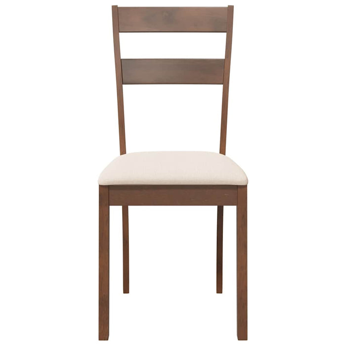 Sedie da Pranzo con Cuscini 2pz Marrone Legno Massello di Hevea 4102380