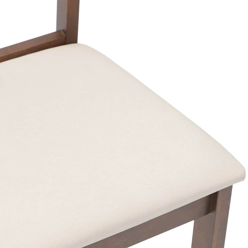 vidaXL Sedie da Pranzo con Cuscini 2pz Marrone Legno Massello di Hevea