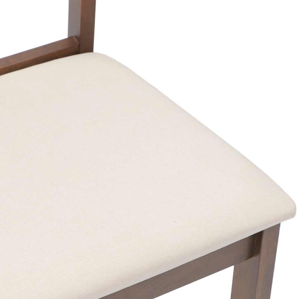 Sedie da Pranzo con Cuscini 2pz Marrone Legno Massello di Hevea 4102380