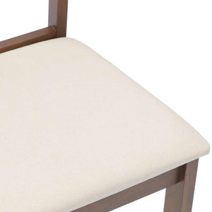 Sedie da Pranzo con Cuscini 2pz Marrone Legno Massello di Hevea 4102380