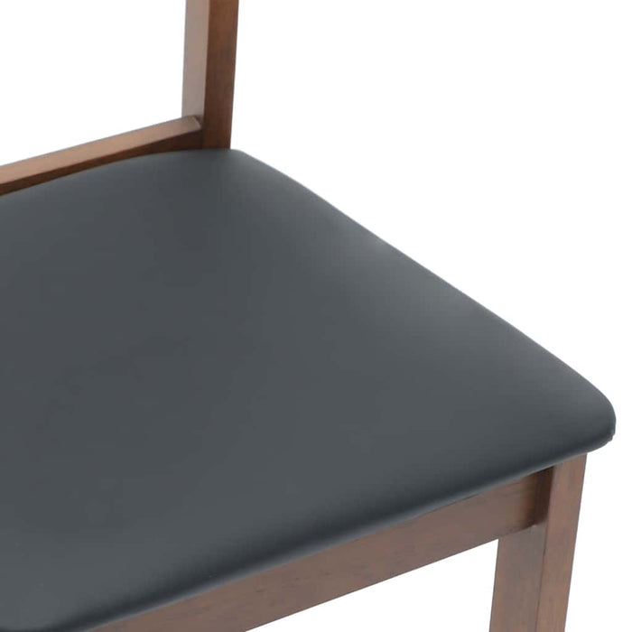 Sedie da Pranzo con Cuscini 2pz Marrone Legno Massello di Hevea 4102381