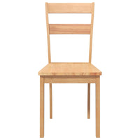 vidaXL Sedie da Pranzo 2 pz Naturale in Legno Massello di Hevea