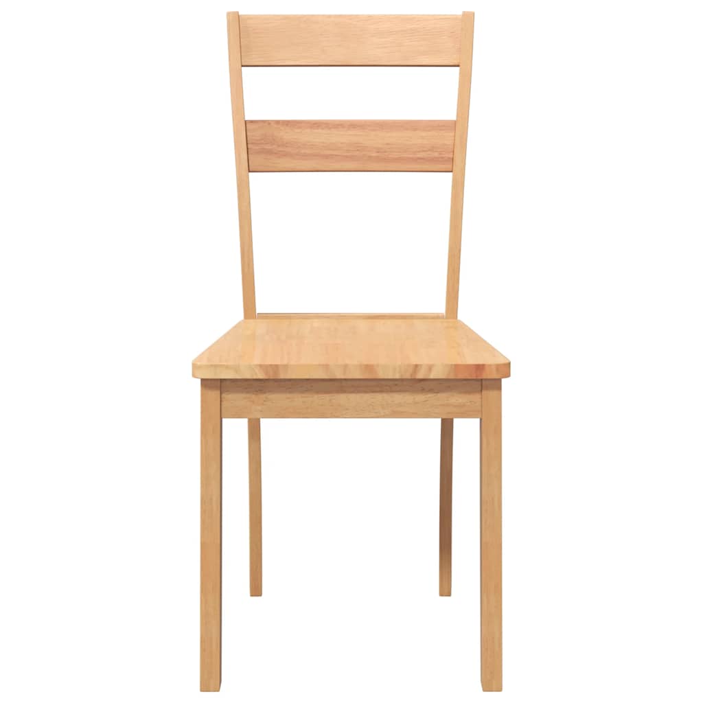 Sedie da Pranzo 2 pz Naturale in Legno Massello di Hevea 4102383