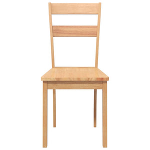 Sedie da Pranzo 2 pz Naturale in Legno Massello di Hevea 4102383