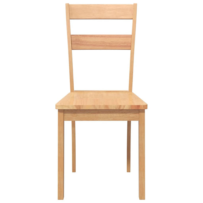 Sedie da Pranzo 2 pz Naturale in Legno Massello di Hevea 4102383