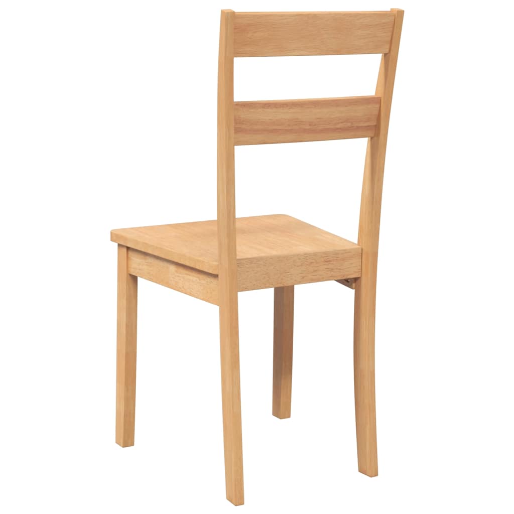 vidaXL Sedie da Pranzo 2 pz Naturale in Legno Massello di Hevea
