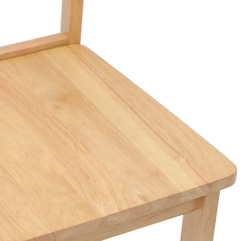 vidaXL Sedie da Pranzo 2 pz Naturale in Legno Massello di Hevea