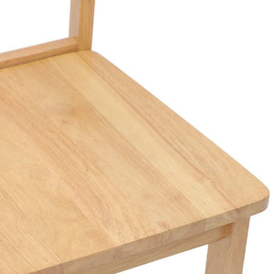 vidaXL Sedie da Pranzo 2 pz Naturale in Legno Massello di Hevea