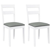 Sedie da Pranzo con Cuscini 2 pz Bianco Legno Massello di Hevea 4102384