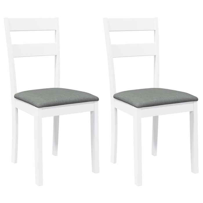 Sedie da Pranzo con Cuscini 2 pz Bianco Legno Massello di Hevea 4102384