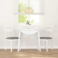 Sedie da Pranzo con Cuscini 2 pz Bianco Legno Massello di Hevea