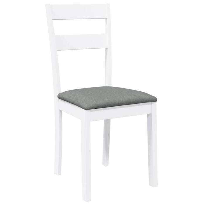 Sedie da Pranzo con Cuscini 2 pz Bianco Legno Massello di Hevea 4102384