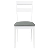 Sedie da Pranzo con Cuscini 2 pz Bianco Legno Massello di Hevea