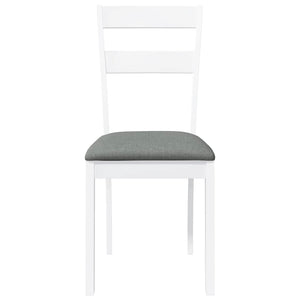 Sedie da Pranzo con Cuscini 2 pz Bianco Legno Massello di Hevea