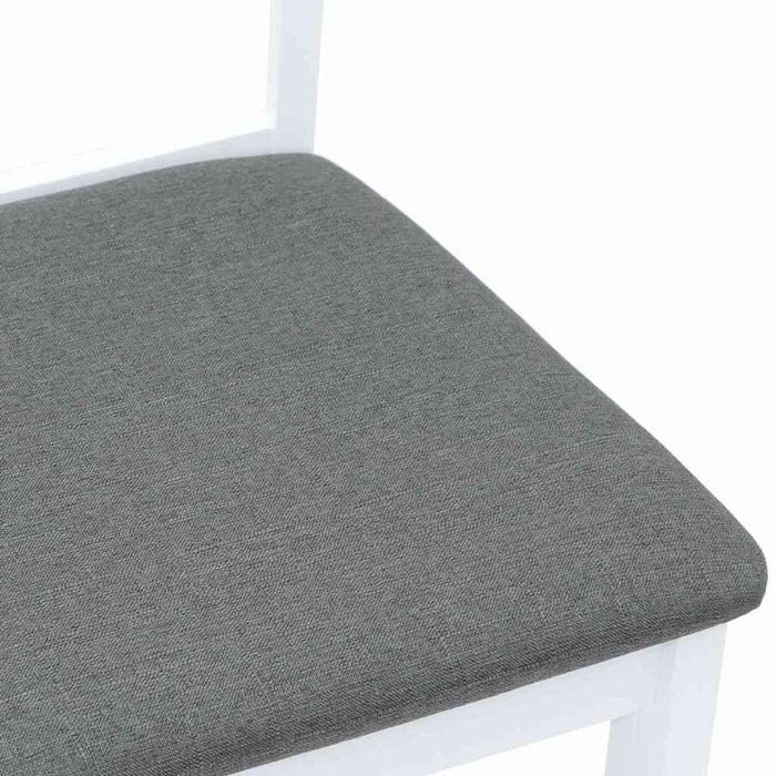 Sedie da Pranzo con Cuscini 2 pz Bianco Legno Massello di Hevea 4102384