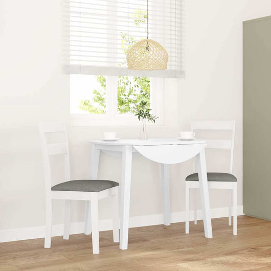 Sedie da Pranzo con Cuscini 2 pz Bianco Legno Massello di Hevea 4102384