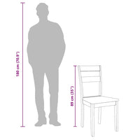 Sedie da Pranzo 2 pz Bianche in Legno Massello di Hevea 4102385