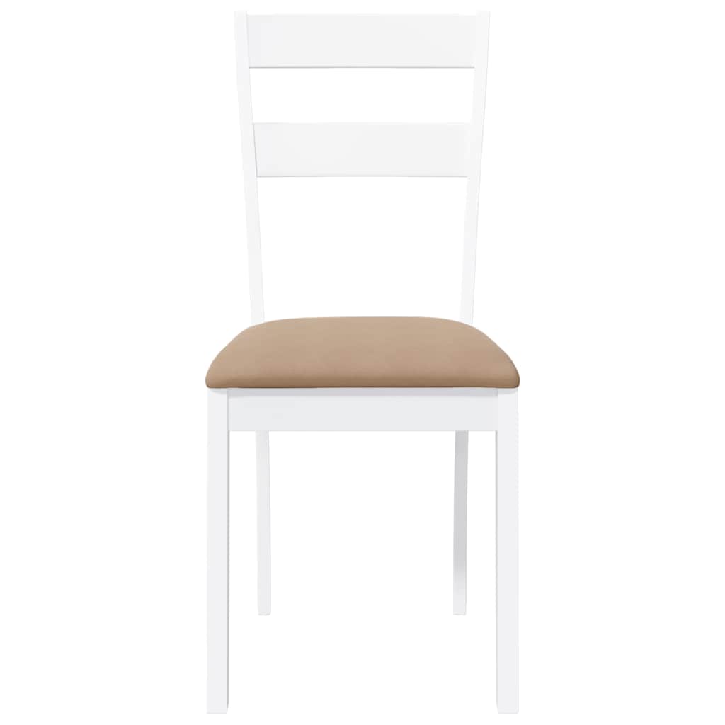 Sedie da Pranzo con Cuscini 2 pz Bianco Legno Massello di Hevea 4102386