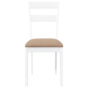 Sedie da Pranzo con Cuscini 2 pz Bianco Legno Massello di Hevea 4102386