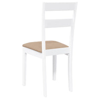 Sedie da Pranzo con Cuscini 2 pz Bianco Legno Massello di Hevea 4102386