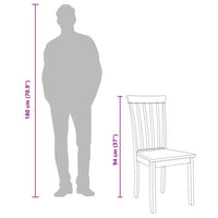 Sedie da Pranzo 2 pz Bianche in Legno Massello di Hevea 4102393