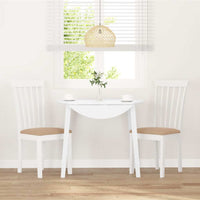 vidaXL Sedie da Pranzo con Cuscini 2 pz Bianco Legno Massello di Hevea