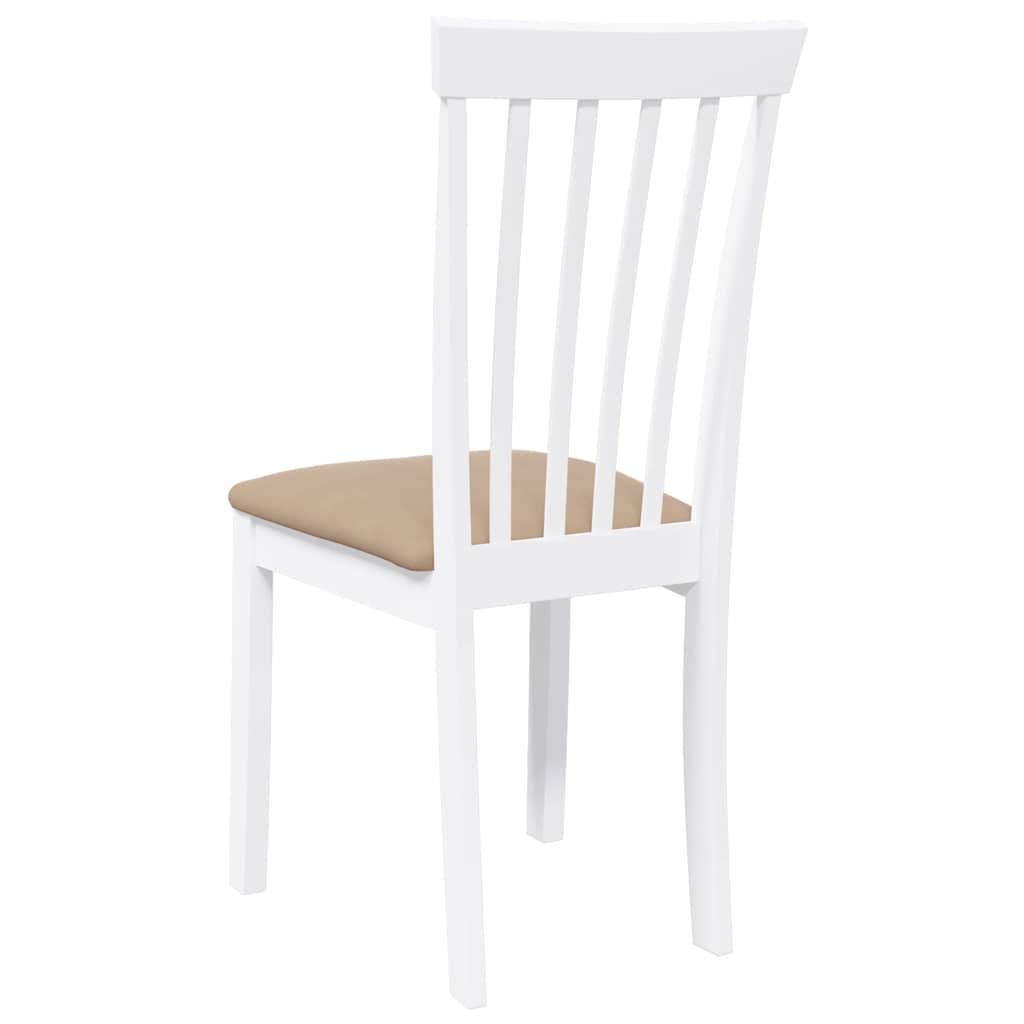 Sedie da Pranzo con Cuscini 2 pz Bianco Legno Massello di Hevea 4102394