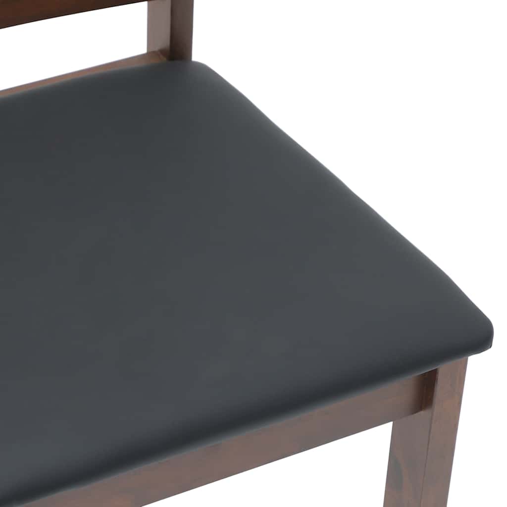 vidaXL Sedie da Pranzo con Cuscini 2pz Marrone Legno Massello di Hevea