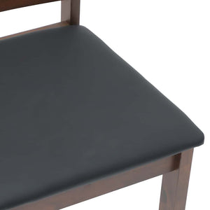 Sedie da Pranzo con Cuscini 2pz Marrone Legno Massello di Hevea 4102396